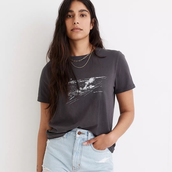 Madewell white sands soft fade cotton oversized tee coal grey - Picture 1 of 6